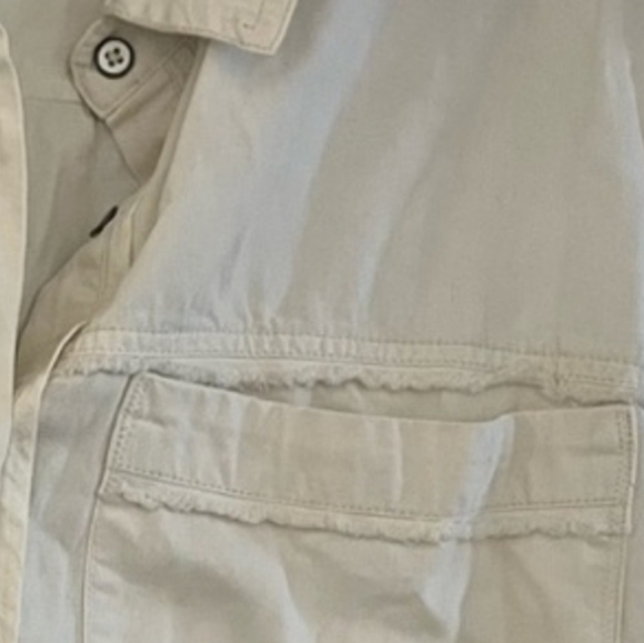 We the Free XS Distressed, raw hem denim button up shirt - Picture 8 of 16